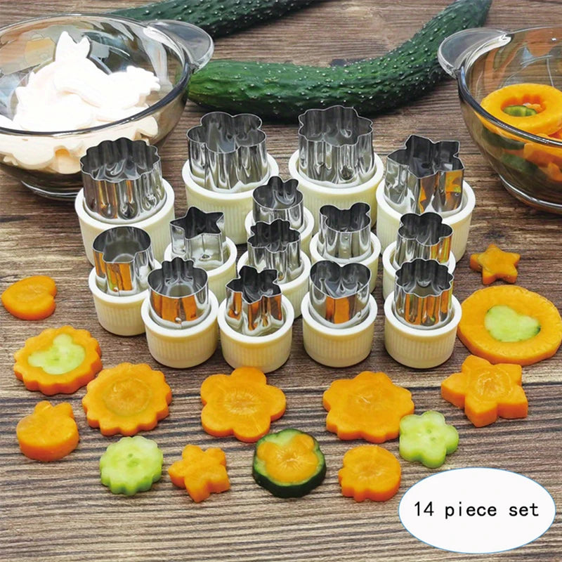 Stainless Steel Vegetable & Fruit Shaping Cutter Mold Set for Salad and Garnishes