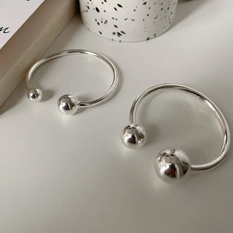 Sterling Silver Geometric Bracelet for Women Handmade Minimalist Jewelry Gift