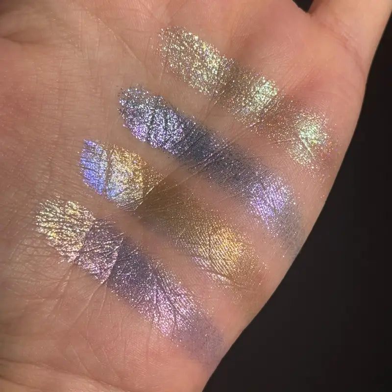 Colorful Gradient Chameleon Eyeshadow Palette with Detachable Glitter Slots - 4 Colors, 1.2g Each