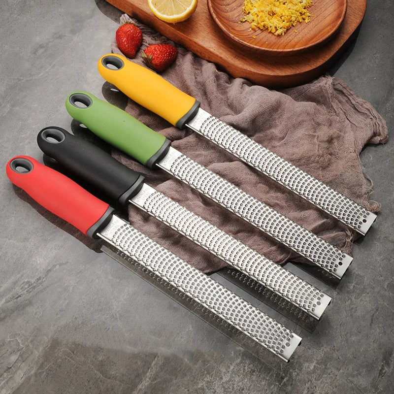 Stainless Steel Fruit Cheese Grater with Safety Cover - Multi-Color Kitchen Tool