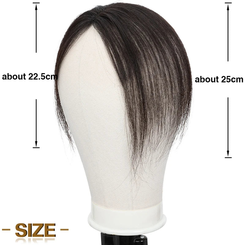 Clip-In Hair Bangs Human Hair Extensions for Women - Natural Remy, 10g