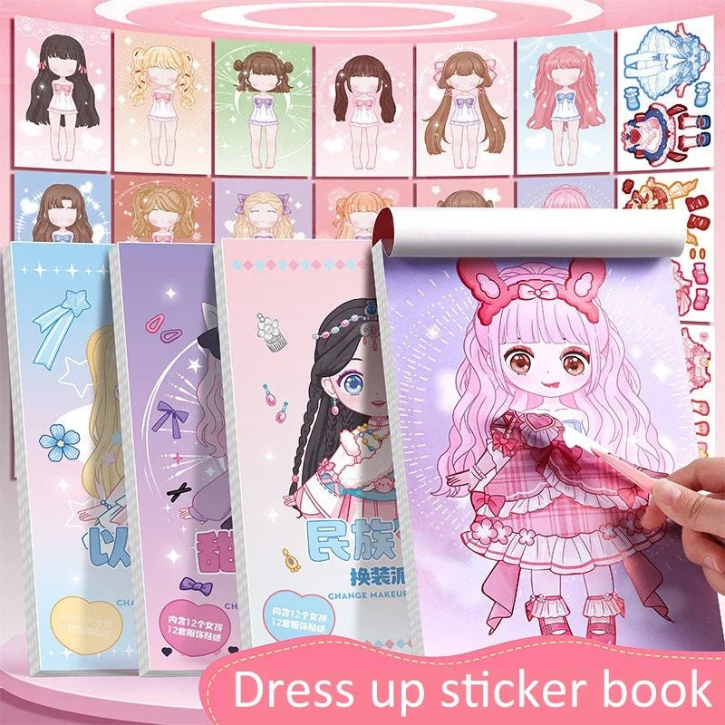 Kids Sticker Book for Girls - DIY Cartoon Makeup & Puzzle Activities