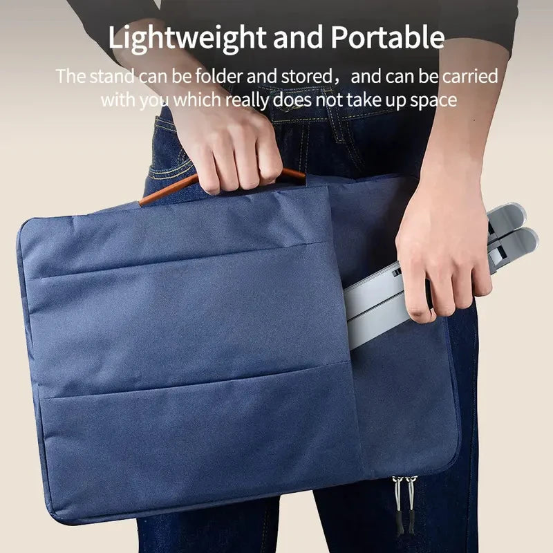 Aluminum Adjustable Laptop Stand - Foldable, Portable Cooling Notebook Holder