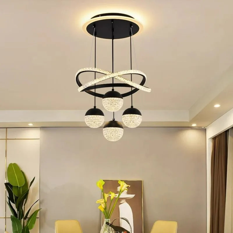 Adjustable LED Pendant Light with Remote Control for Living & Dining Rooms