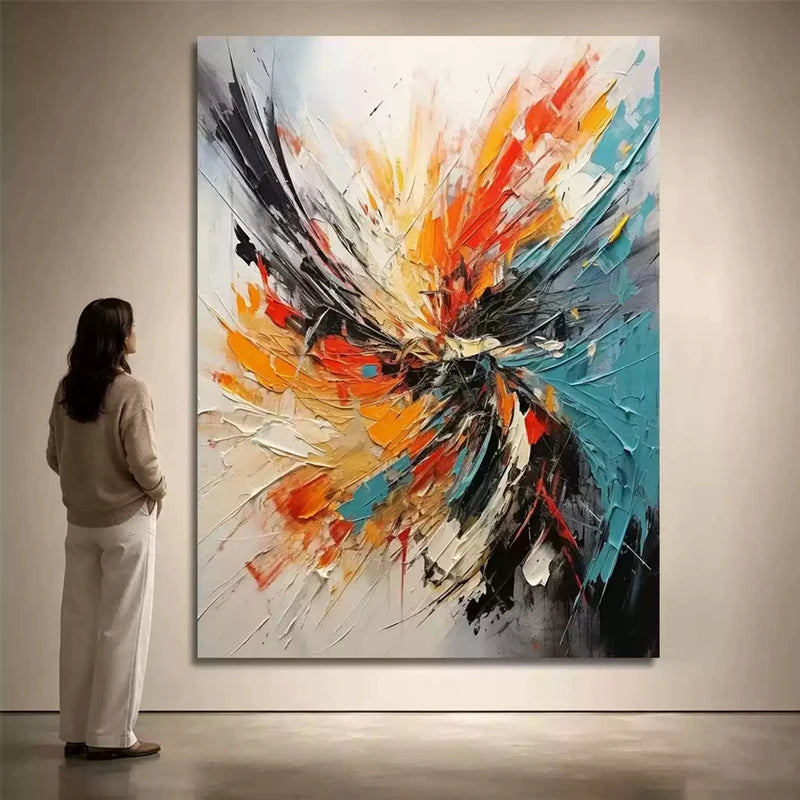 Abstract Woman Oil Painting Wall Art No Frame Thick Acrylic Texture Canvas