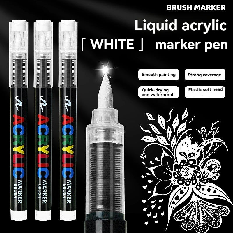 Acrylic Paint Pen Set 12 Colors Markers for Wood Canvas Rock Painting Gift - Black White Gold Silver