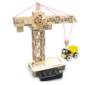 Wooden DIY Remote Control Tower Crane Model Toy for Children - Educational Building Kit