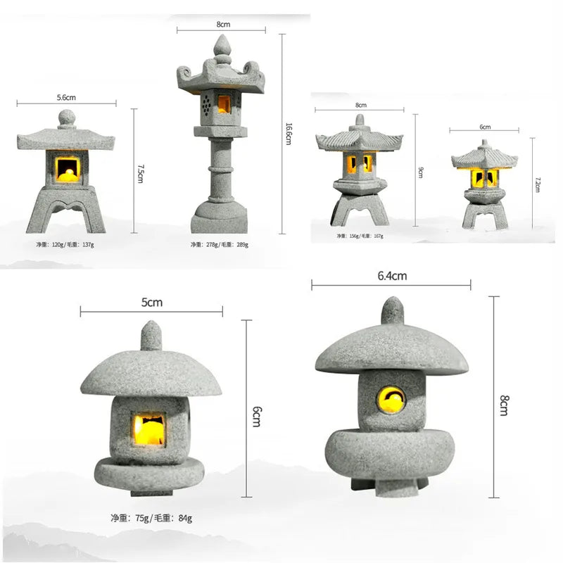 Mini Pagoda Lantern Garden Decor for Zen Yard and Aquarium