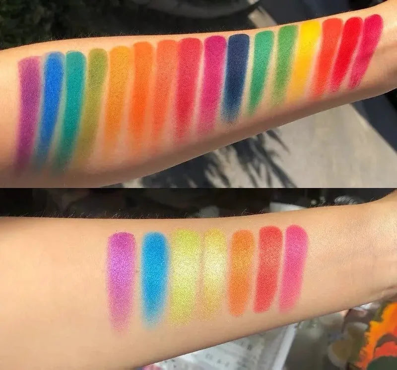 Rainbow Eyeshadow Palette with 39 Neon Glitter Shades Long Lasting Makeup