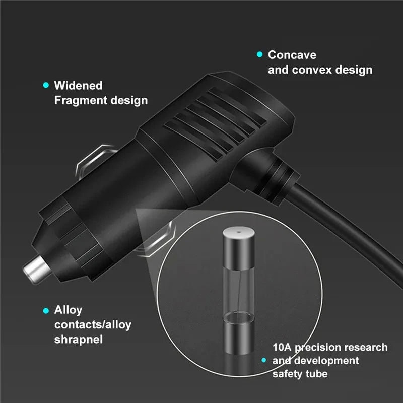 120W Car Cigarette Lighter Splitter with Dual USB Fast Charger 12V 24V