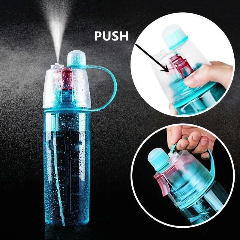 600ml Portable Spray Water Bottle with Mist Function for Outdoor Sports & Fitness