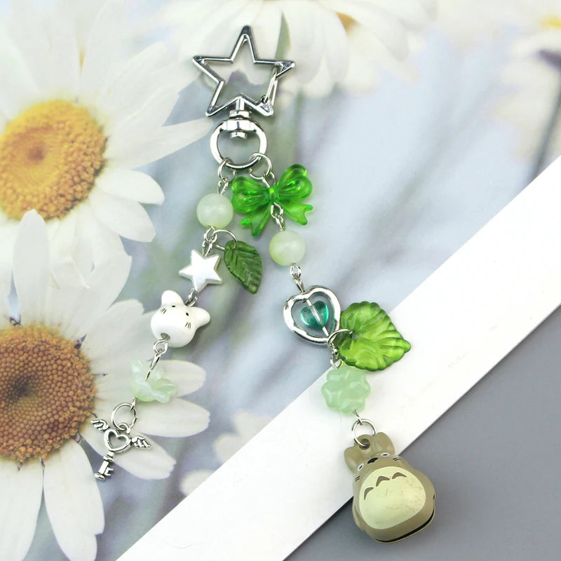 Y2K Handmade Beaded Cat Lanyard Phone Pendant Bag Charm Keychain for Girls