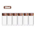 Mini Glass Spice Jars with Wooden Lid Set - Food Grade Sealed Bottles