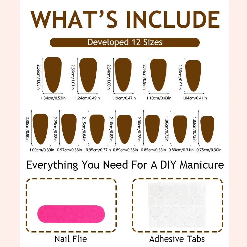 10Pc Almond Shape Cat Eye Press-On Nails with Shimmer Finish for Gifting