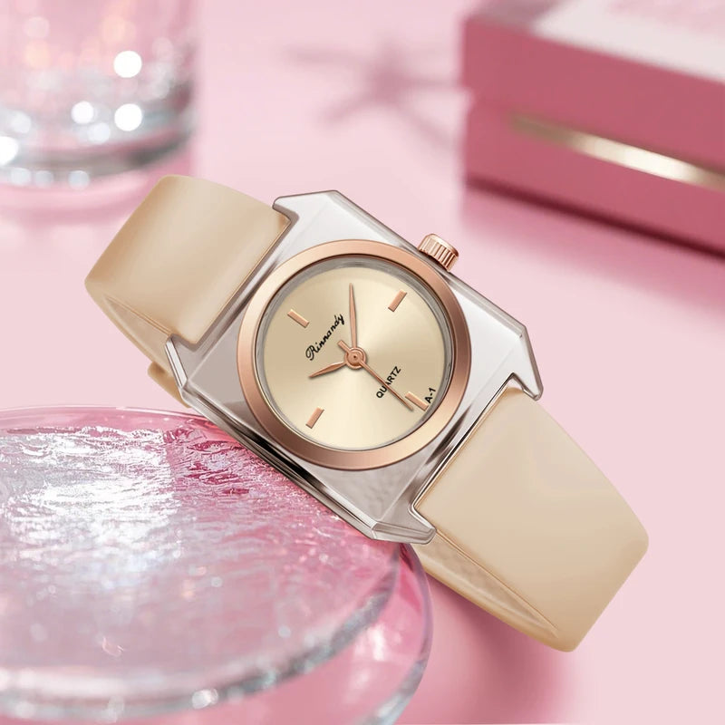 Women’s Silicone Strap Quartz Wristwatch - Ladies Fashion Casual Watch Gift