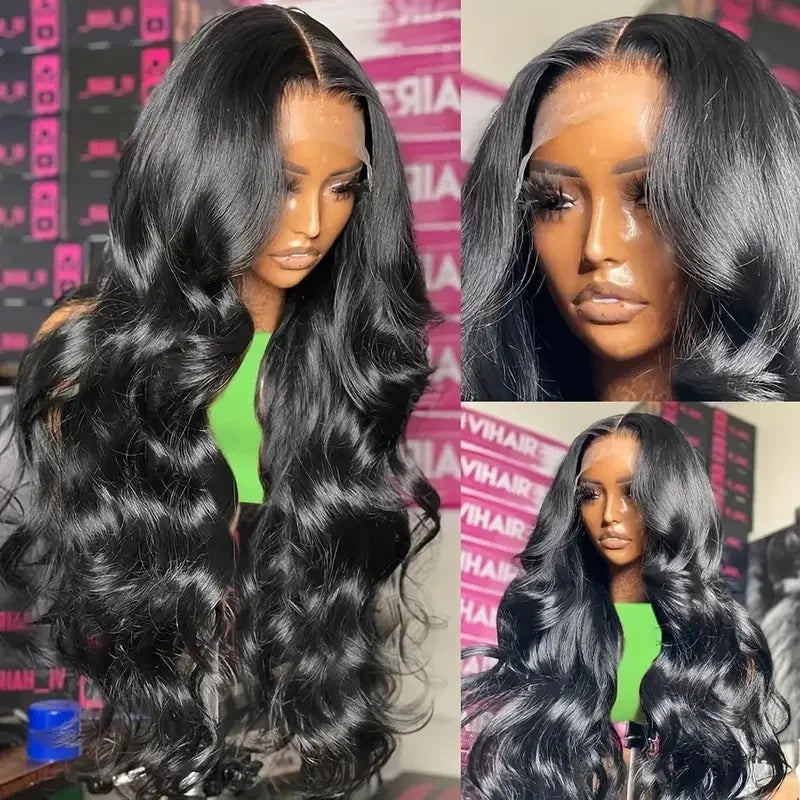 Brazilian Human Hair Wigs 13x4 Lace Front Pre Plucked Transparent HD Frontal