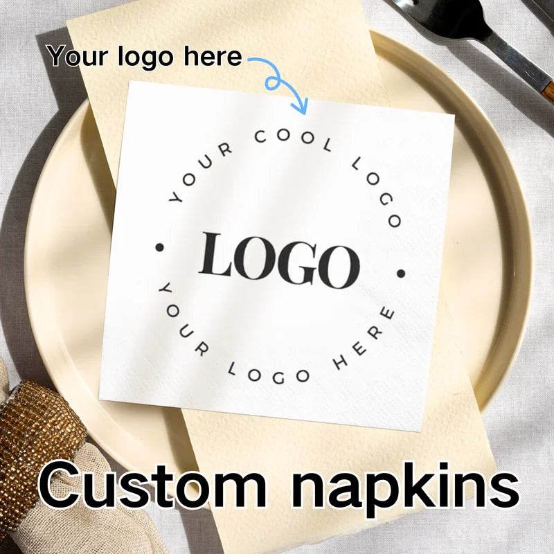 Personalized Wedding Cocktail Napkins Custom Text Disposable Party Napkins