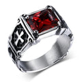 Men's Cross Pattern Zircon Ring Charm - Party Jewelry Accessory Gift