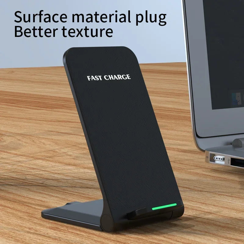 Wireless Charging Station for iPhone & Samsung - Fast Charging Stand with Dual Angles