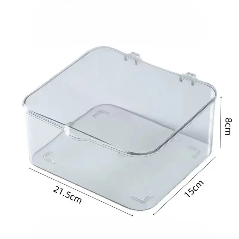 Clear Desktop Storage Box with Flip Top for Jewelry Cosmetics & Office Organization