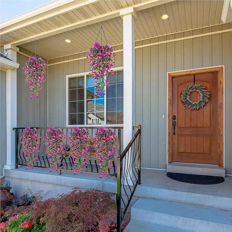 Artificial Flower Vine for Home Garden Wedding Outdoor Decoration - Violet & Red Variants