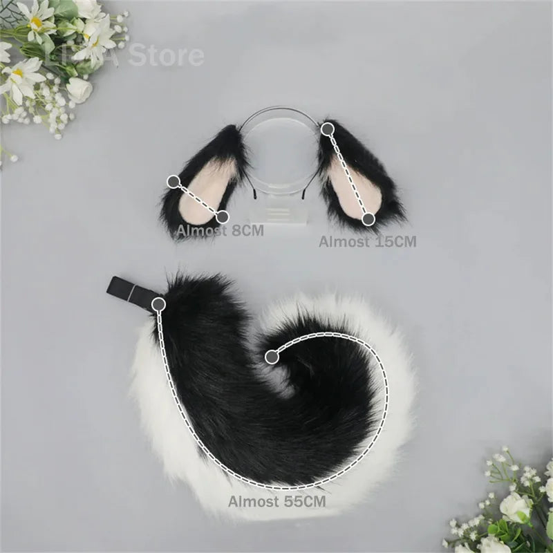 Halloween Pet Ear and Tail Set Cosplay Costume Accessories for Dogs and Cats