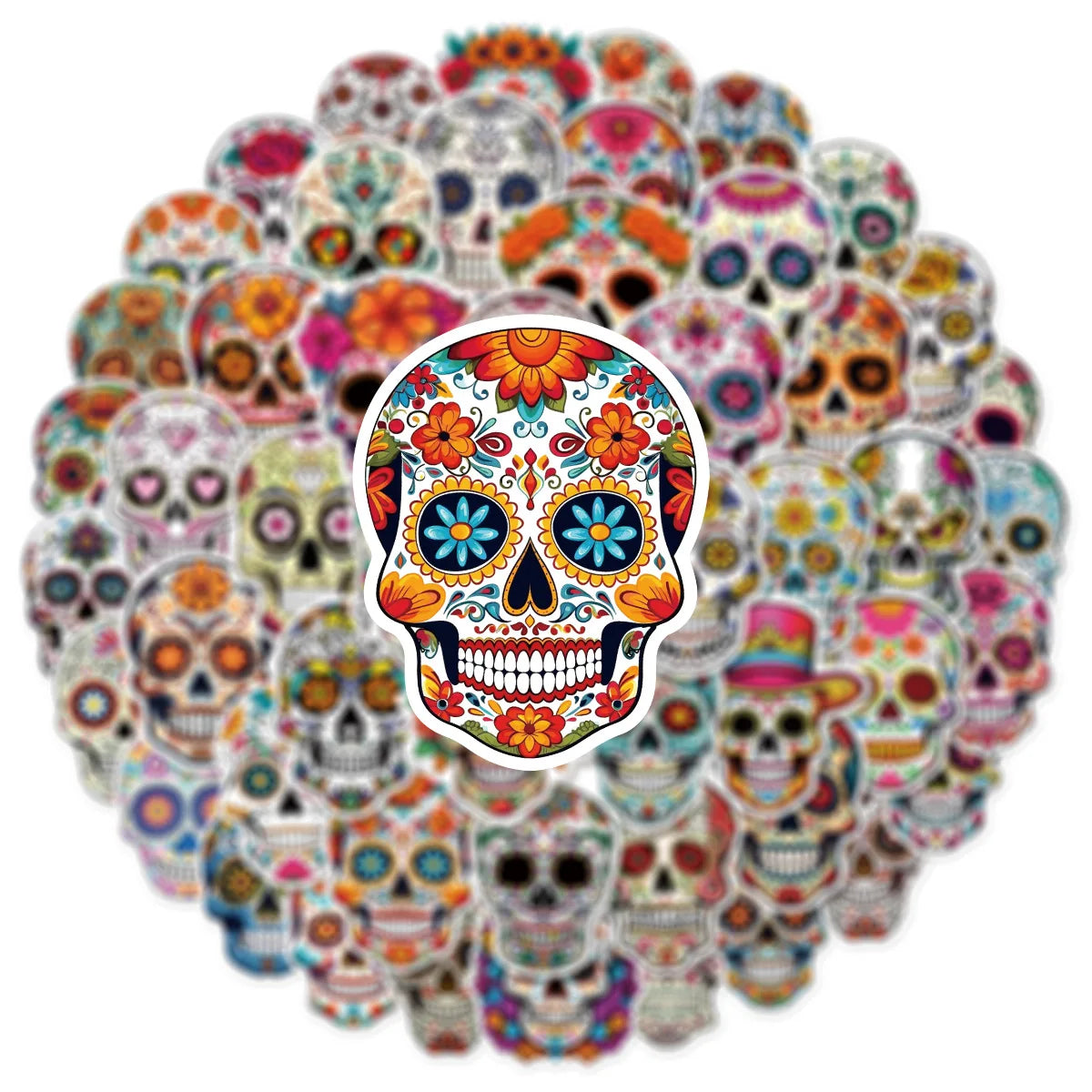 Skull Face Graffiti Stickers Pack for Travel, Notebooks, Skateboarding, Guitar & Helmet