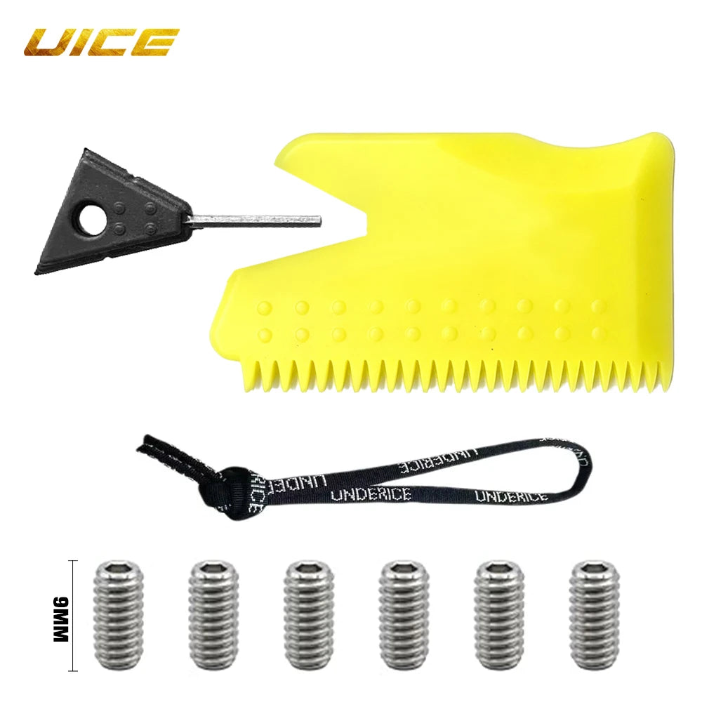 Surfboard Wax Comb Kit with Fin Key and Stainless Steel Screws - Multifunctional Accessory