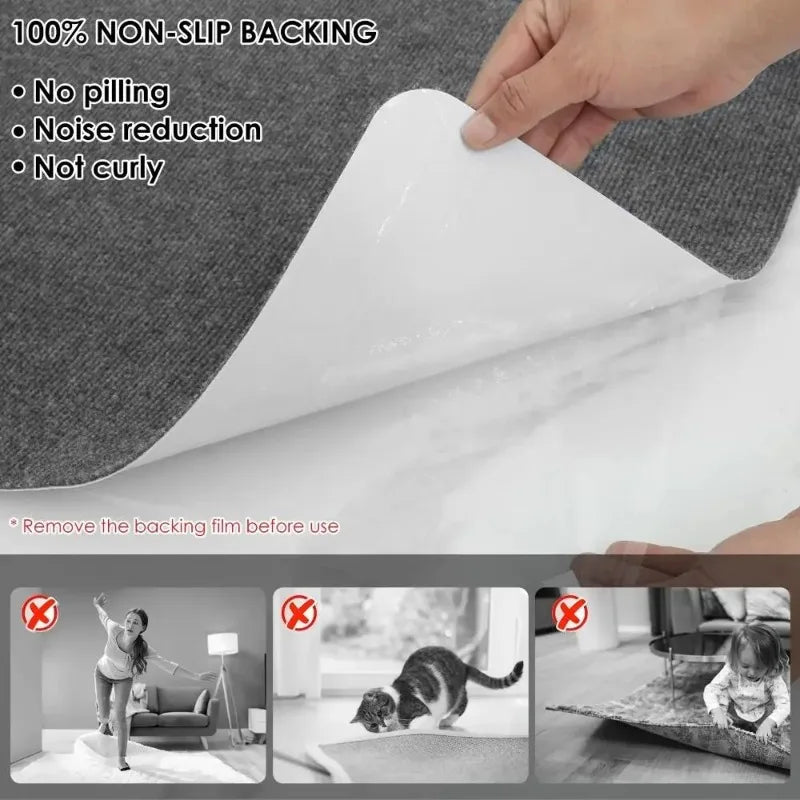 Non-Adhesive Office Chair Mat with Anti-Slip Grip for Floor Protection 90x120cm