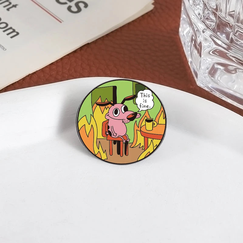 Cute Pink Dog Brooch Enamel Pins for Kids & Friends - Fashion Jewelry Gift