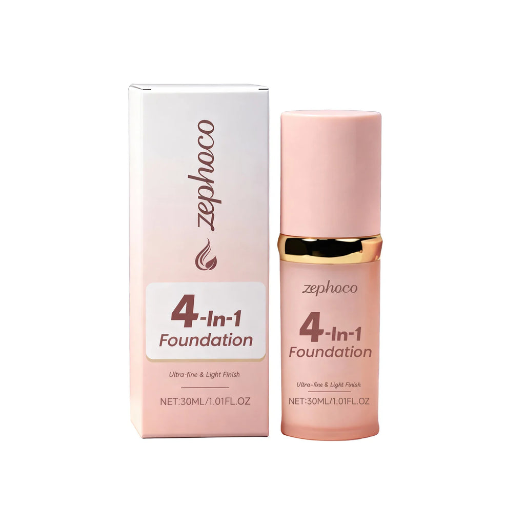 4 in 1 Liquid Foundation with Sun Protection - High Coverage, Waterproof, Matte Finish