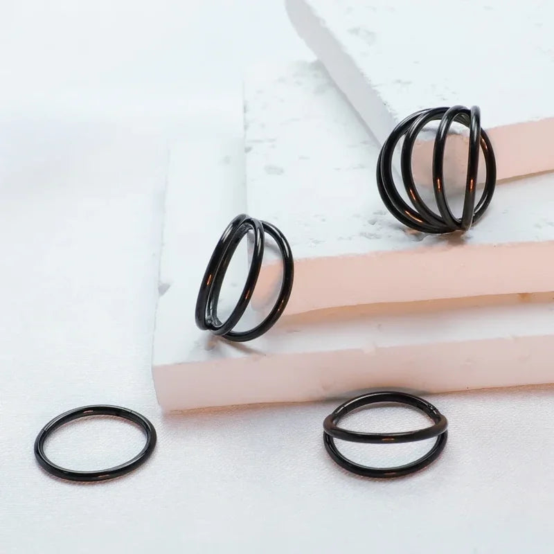 Titanium Septum Piercing Clicker Nose Ring Hoop Cartilage Earring - 6/8/10/12mm