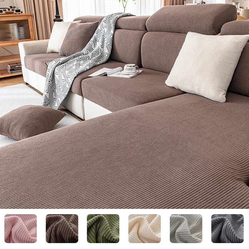 Elastic Sofa Cover for Living Room Protects & Pets Removable Cushion Protector