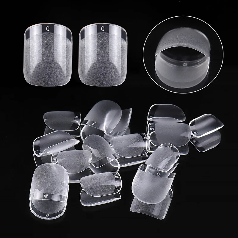 240PCS Short Press On Nails Set - Square White Fake Gel Nails Full Cover Summer