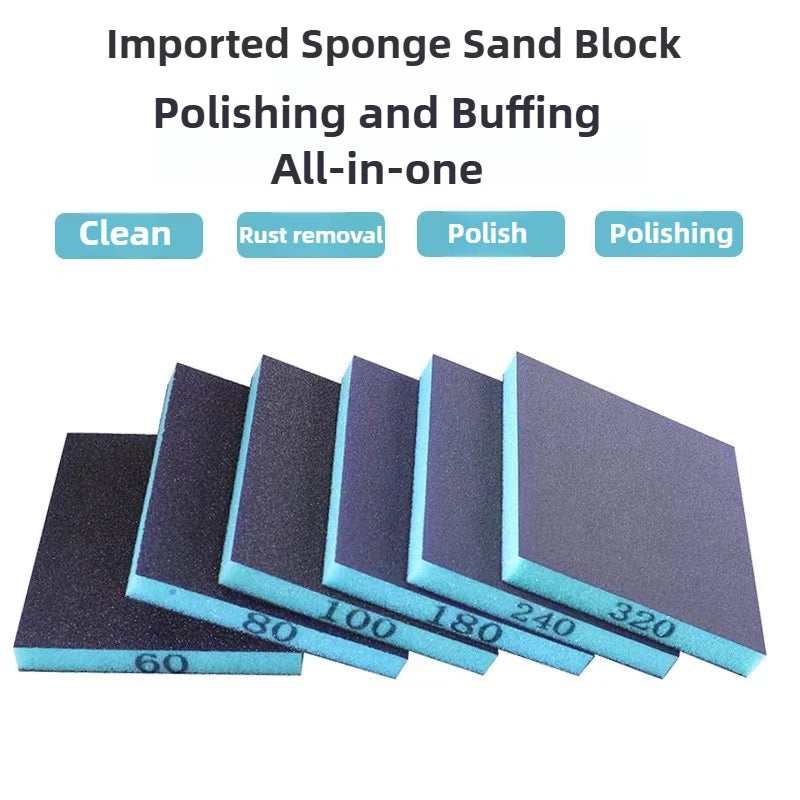 6-Pack Grit Sanding Sponges for Wet Dry Wood Metal Furniture Painting