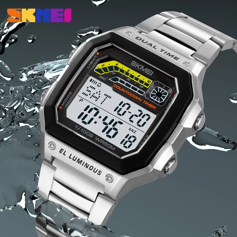 Digital Sport Watch Waterproof Men's LED Countdown Wristwatch - Shockproof