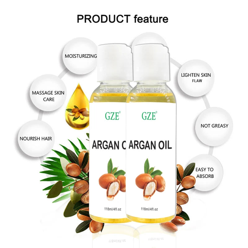 Organic Moroccan Argan Oil for Skin & Hair - Cold Pressed Moisturizer 100% Pure