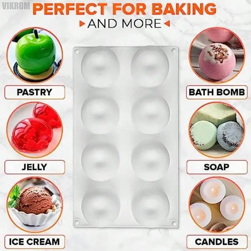 8 Cavity Apple Shaped Silicone Dessert Mold Non-Stick Food Grade Baking Tool