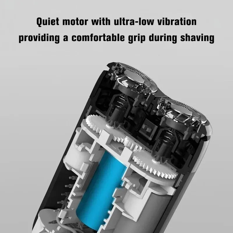Electric Shaver S100 Waterproof Wet Dry Razor with Dual Floating Blades and Type-C Charging