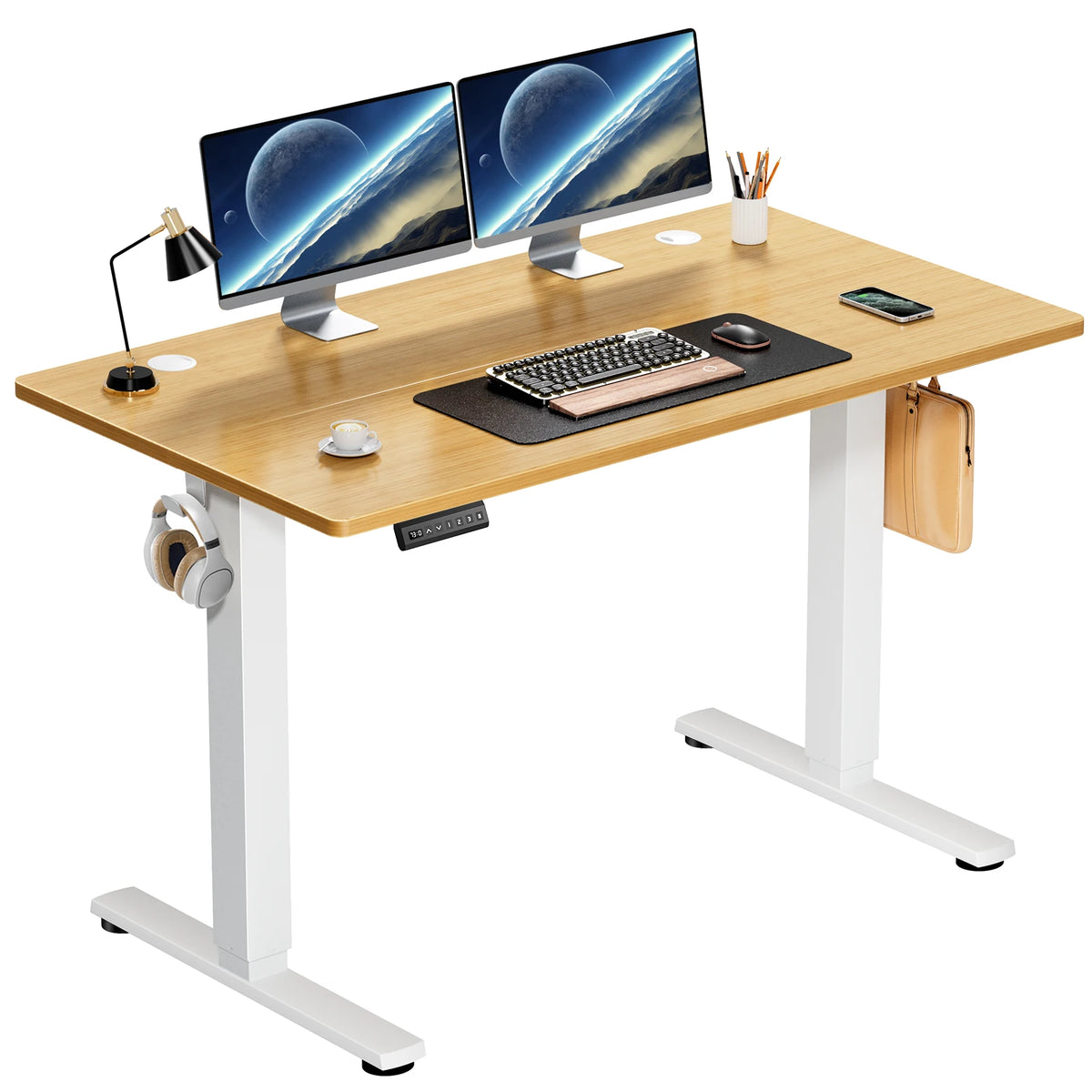 Electric Height Adjustable Standing Desk 40x24 Inch Sit-Stand Workstation