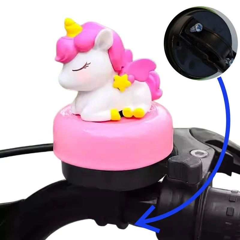 Universal Loud Cartoon Unicorn Bicycle Bell for Kids Safe Cycling Accessory