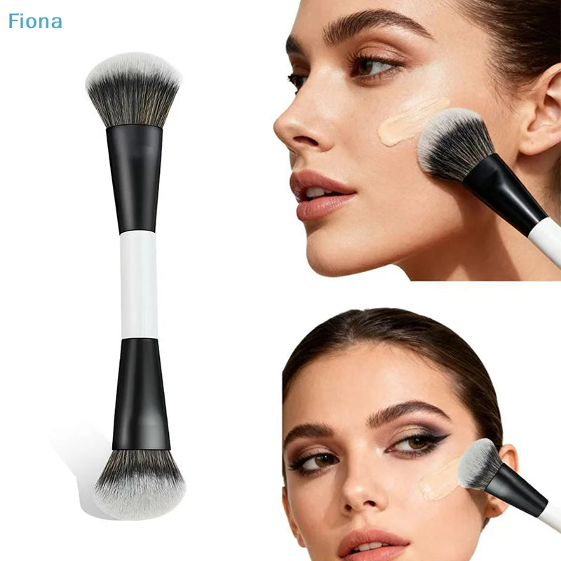Dual-Ended Makeup Brush for Foundation, Blush, Contour, Eyeshadow & Concealer