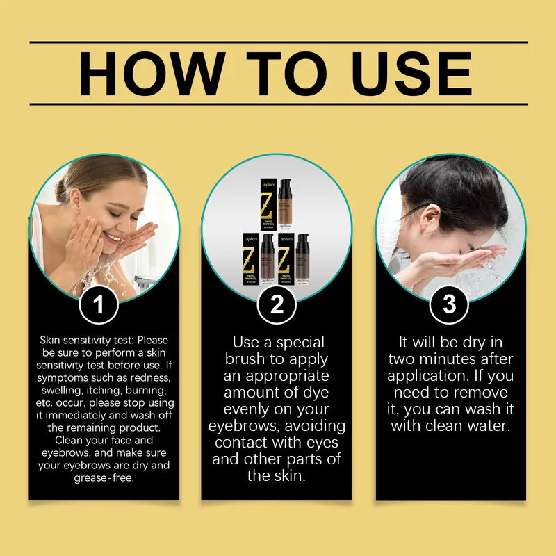 Waterproof Brow Dye Gel Cream - Long Lasting & Smudgeproof Eyebrow Makeup