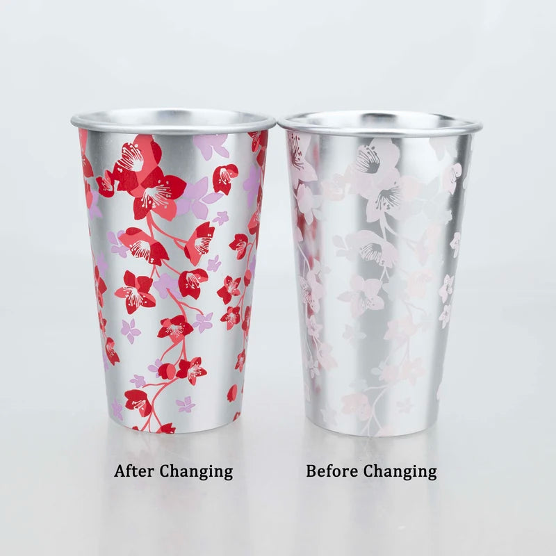 Color Changing Aluminum Beer Cup - Cold Drink & Juice Tumbler for Outdoor & Home Use