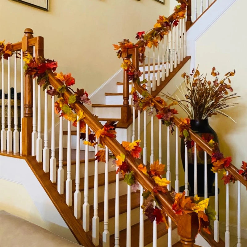 Thanksgiving Fall Maple Vine Garland Artificial Autumn Foliage Decor