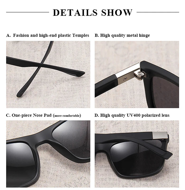 Square Polarized Sports Sunglasses for Men Women UV400 Outdoor Cycling Fishing