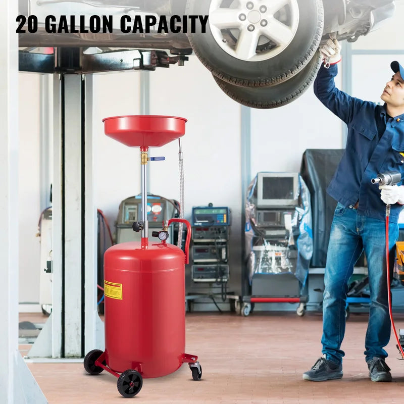 20 Gallon Waste Oil Drain Tank with Air Operated Drainer & Pressure Regulating Valve