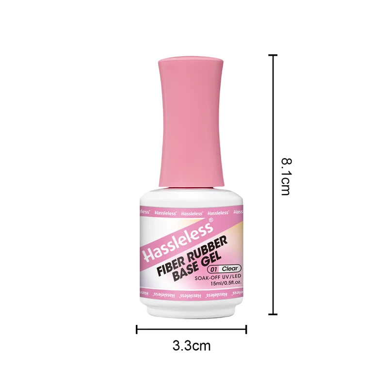 15ml Clear Fiber Base Gel Nail Polish - Quick-Setting for UV & LED Lamps