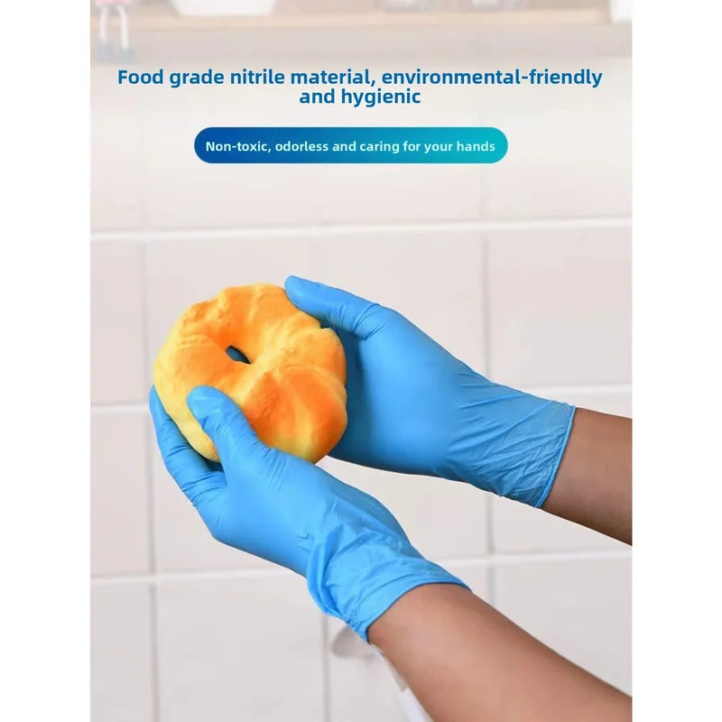 Disposable Nitrile Gloves 100pcs Box Powder-Free Household & Hairdressing Use