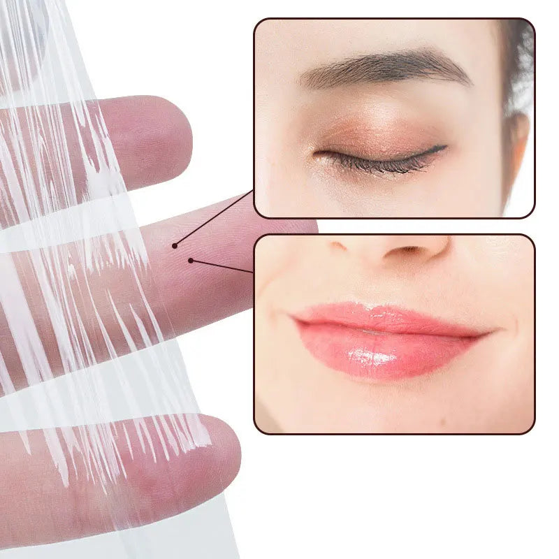 200M Clear Plastic Wrap for Eyelash Extensions and Tattoo Brows, Professional Makeup Tool